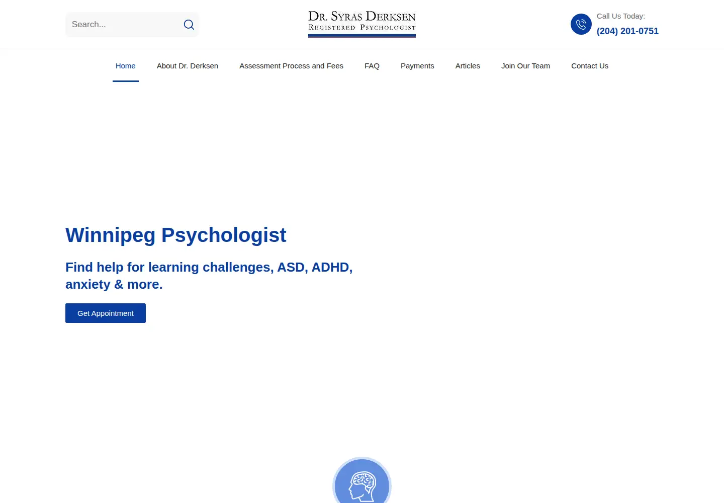 Screenshot of drsyrasderksen.com