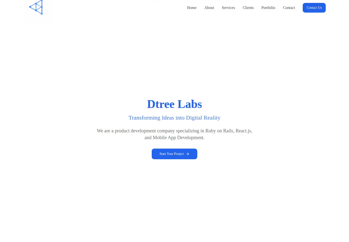 Screenshot of dtreelabs.com
