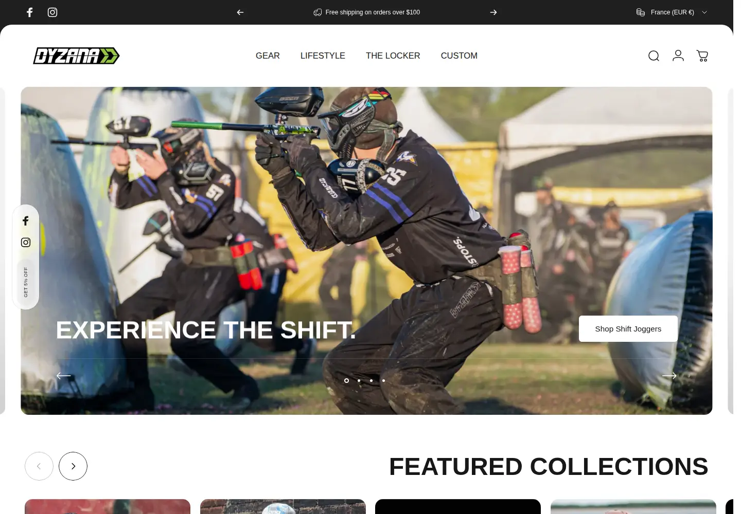Screenshot of dyzanasports.com