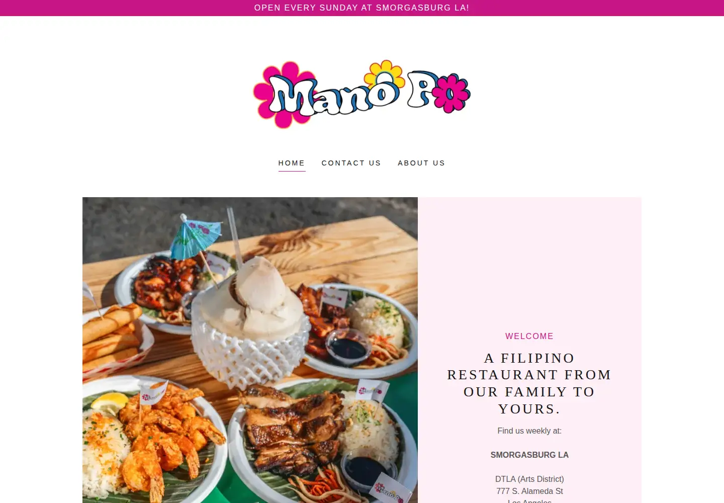 Captured homepage of eatmanopo.com in the current scan