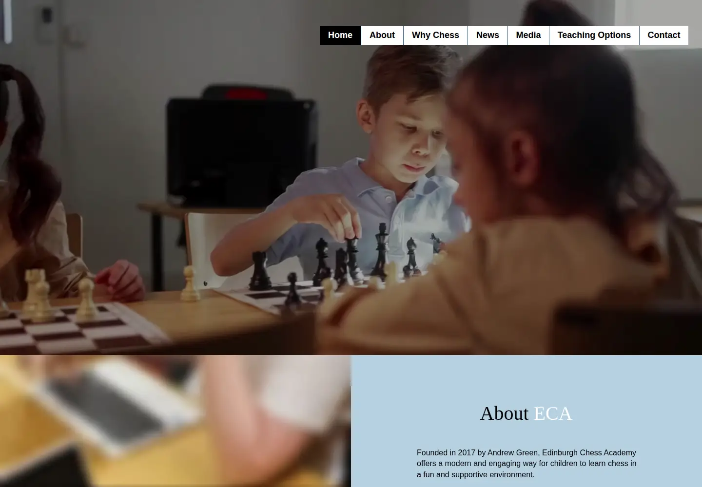 Captured homepage of edinburghchessacademy.com in the current scan