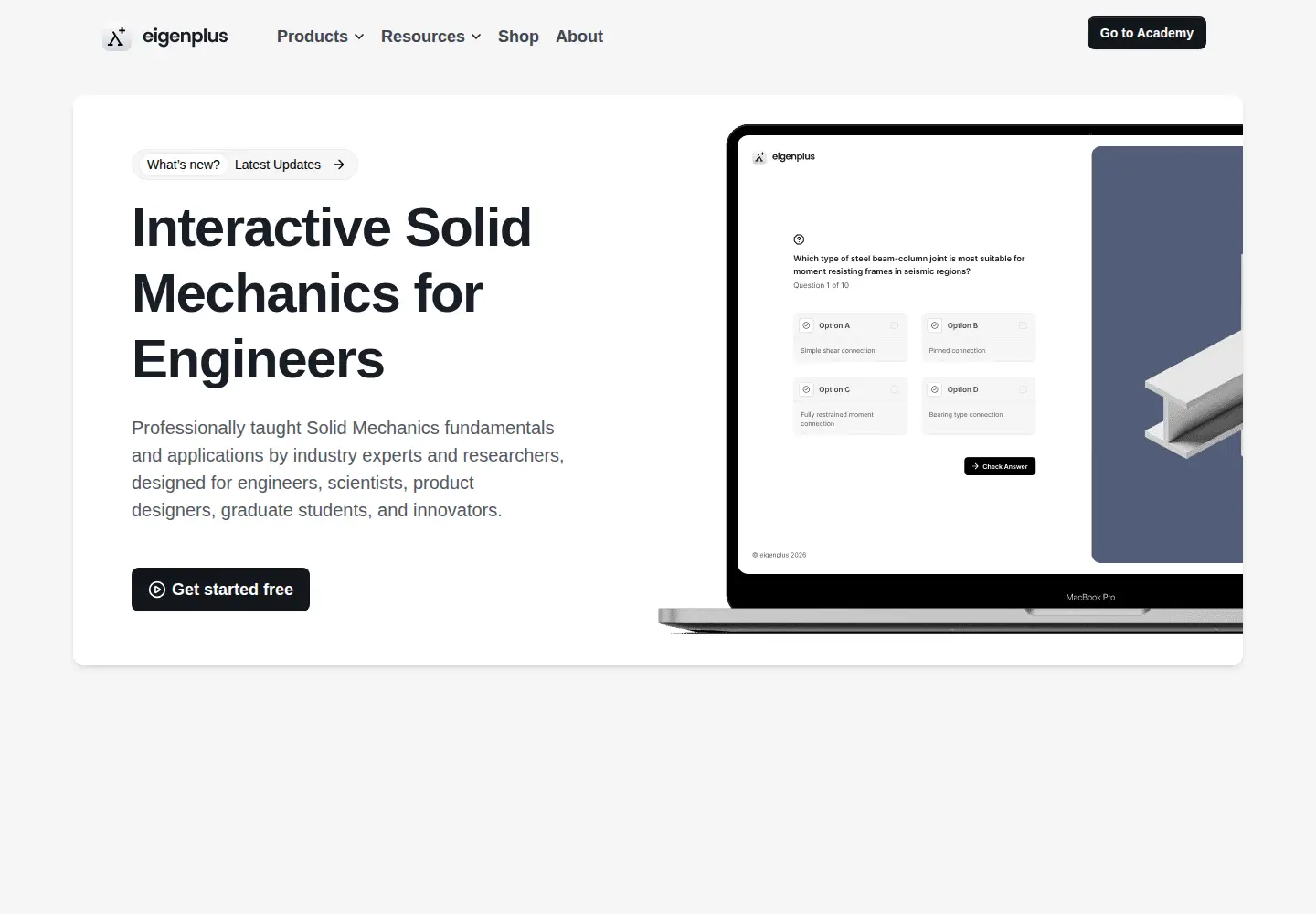 Screenshot of eigenplus.com