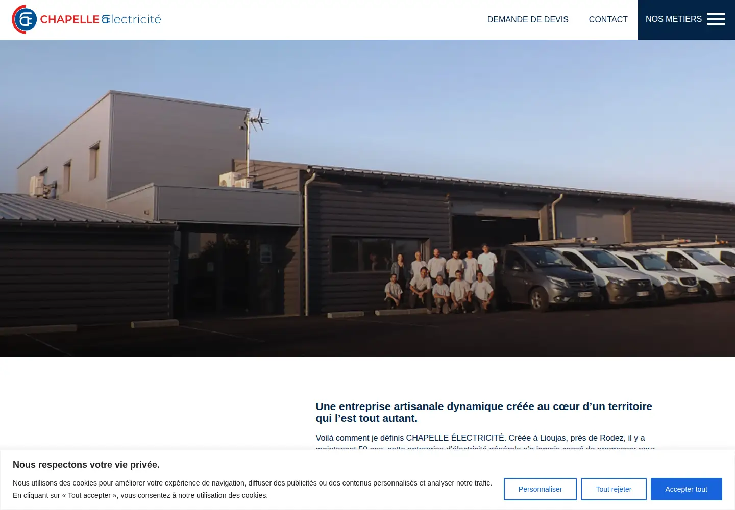 Screenshot of electricitechapelle.com