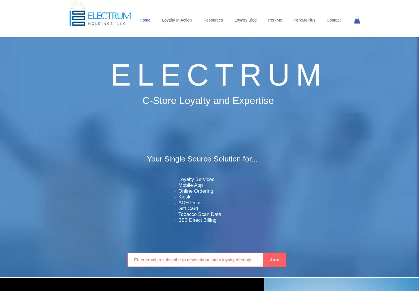 Screenshot of electrumloyalty.com