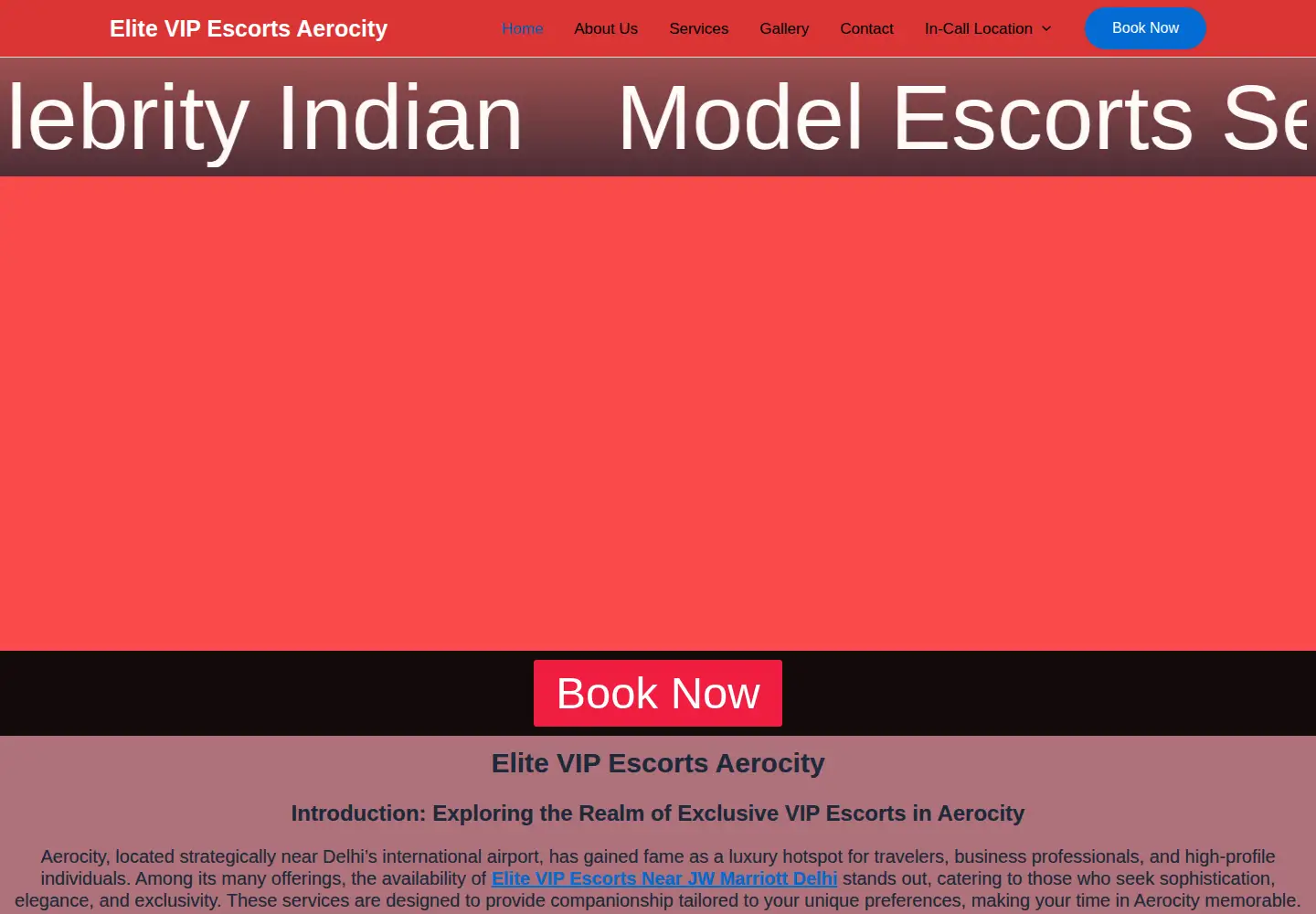 Captured homepage of eliteescortsindelhi.com in the current scan