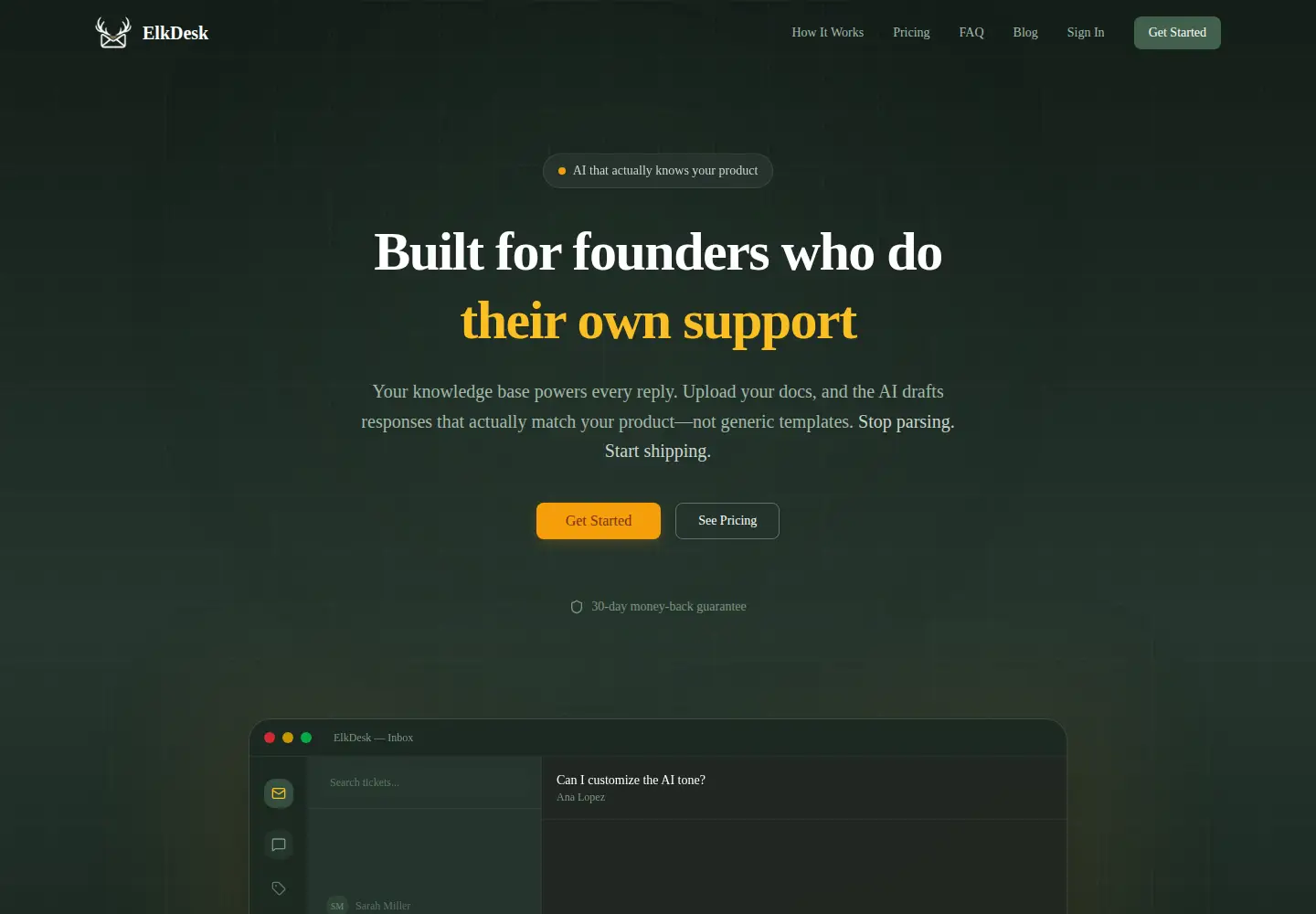 Screenshot of elkdesk.com