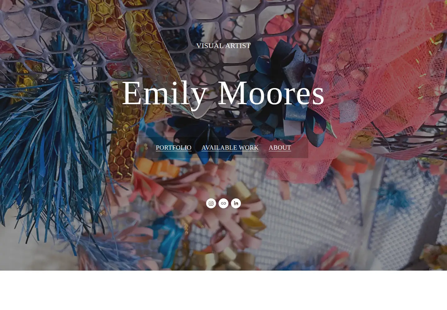 Captured homepage of emilymoores.com in the current scan