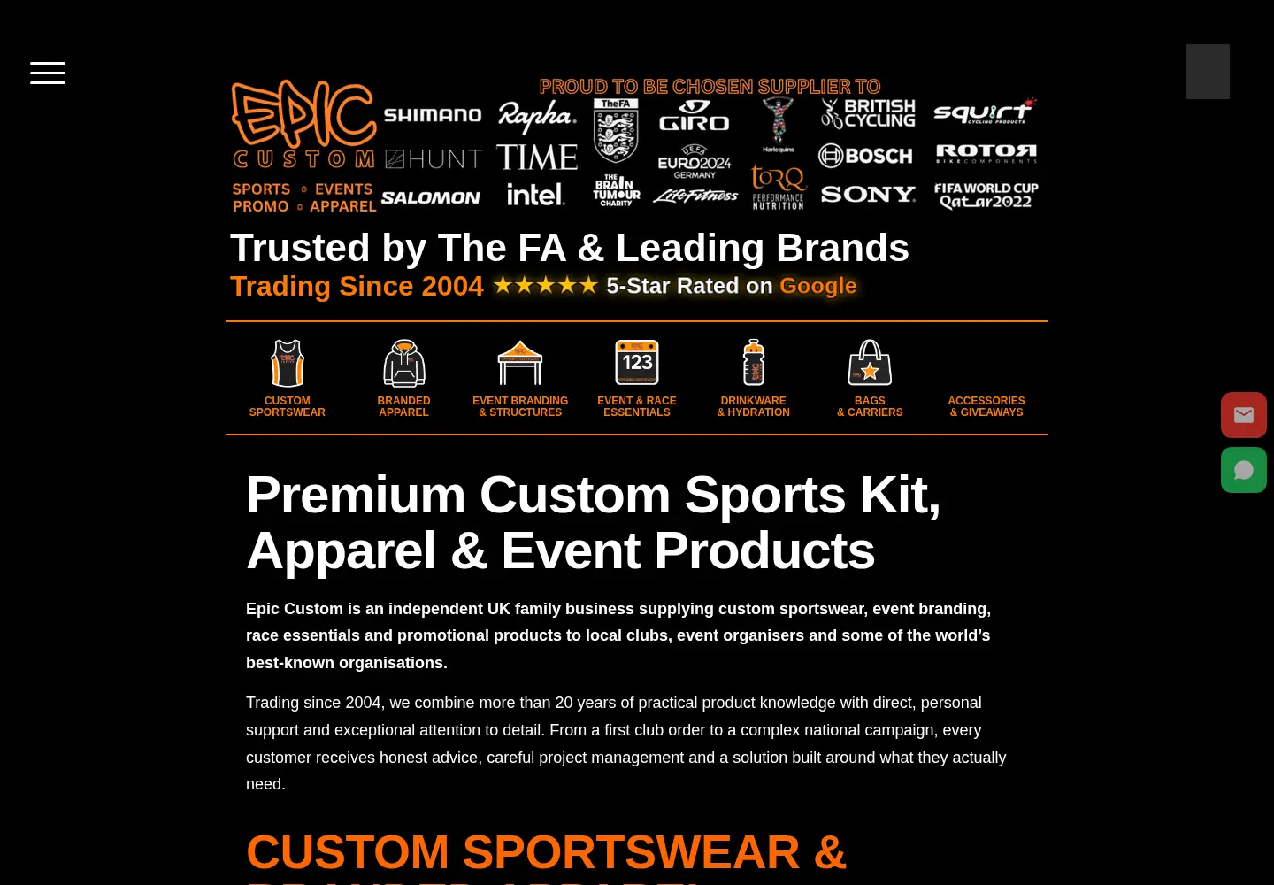 Screenshot of epic-custom.com