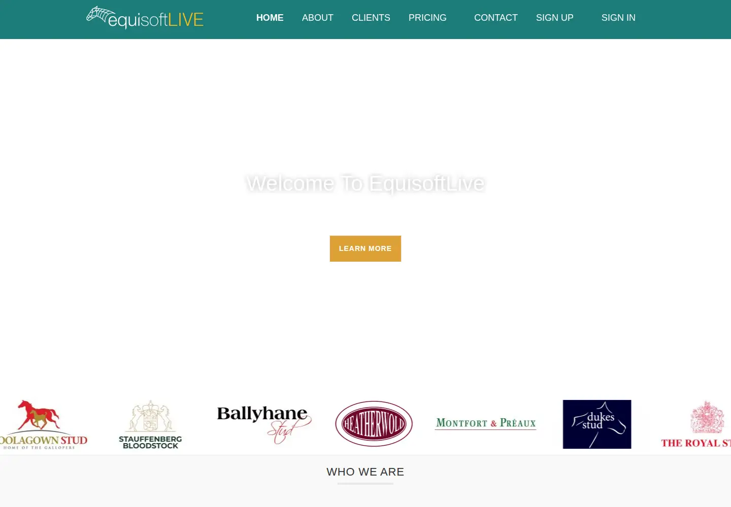 Captured homepage of equisoftlive.com in the current scan