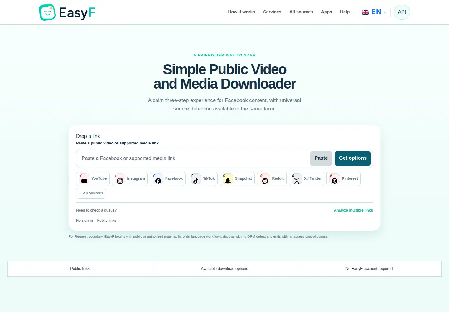 Screenshot of easyf.app