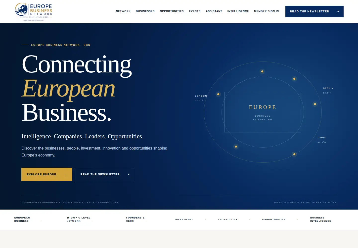 Screenshot of europebusinessnetwork.com