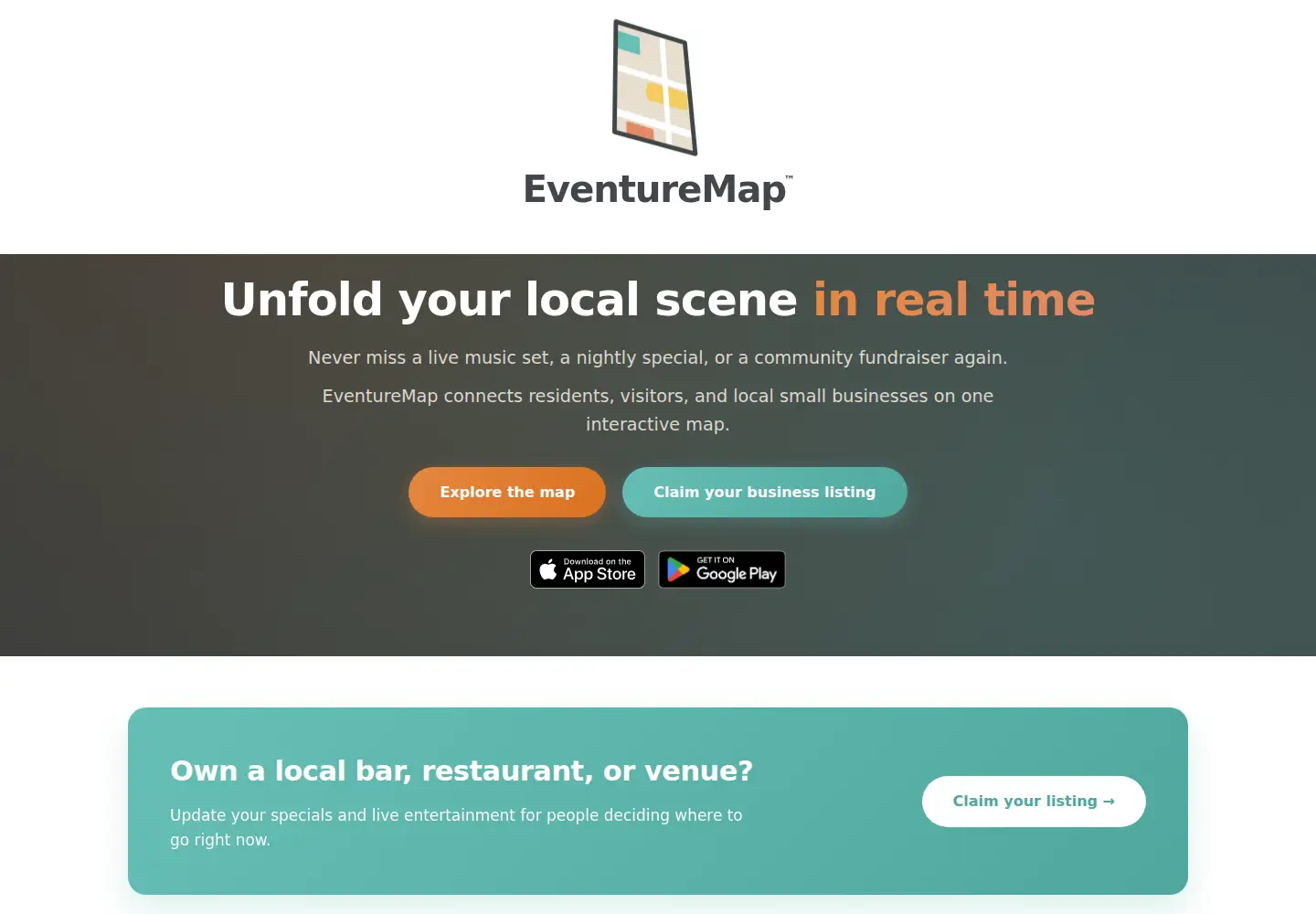 Captured homepage of eventuremap.com in the current scan
