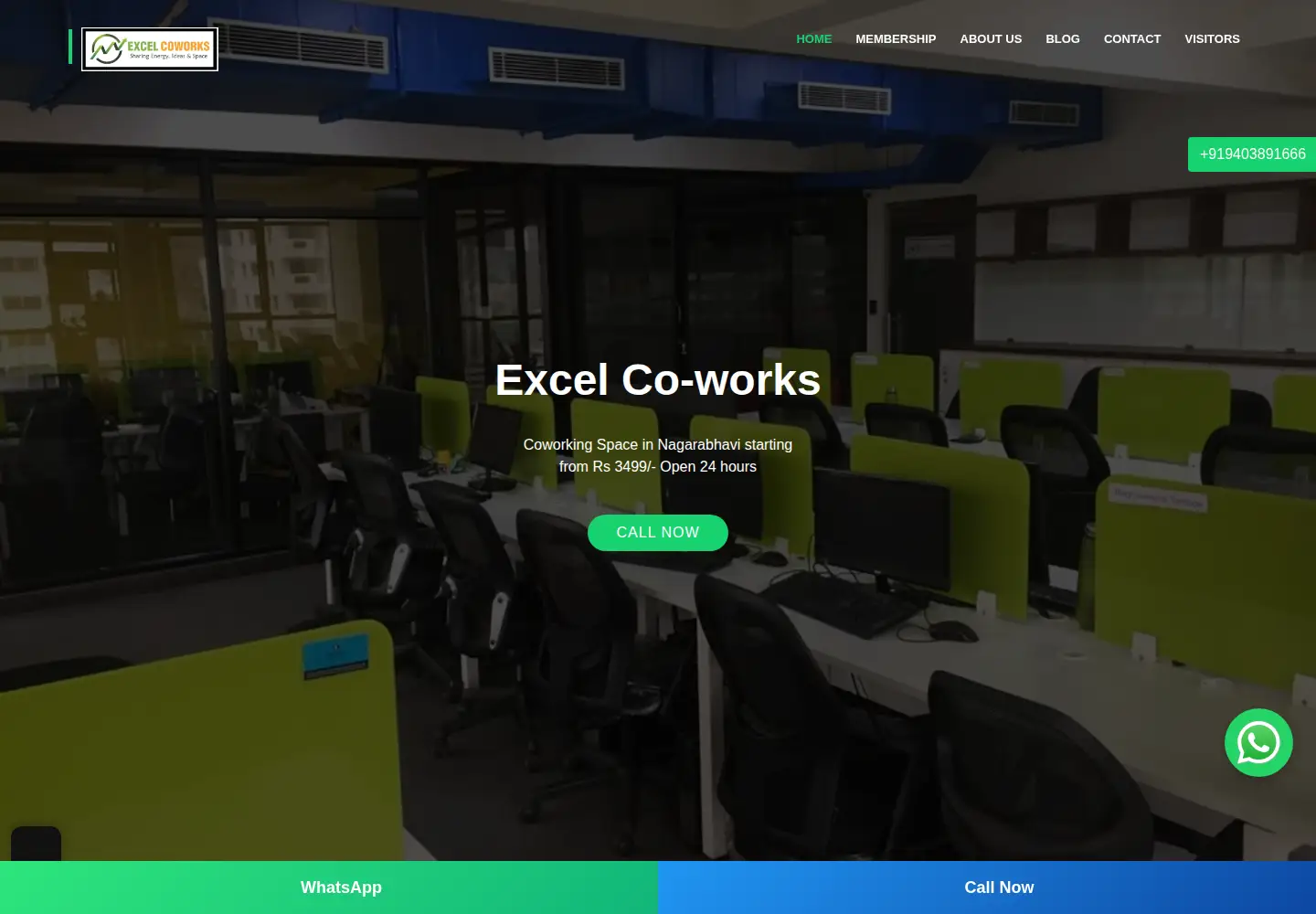 Captured homepage of excelcoworks.com in the current scan