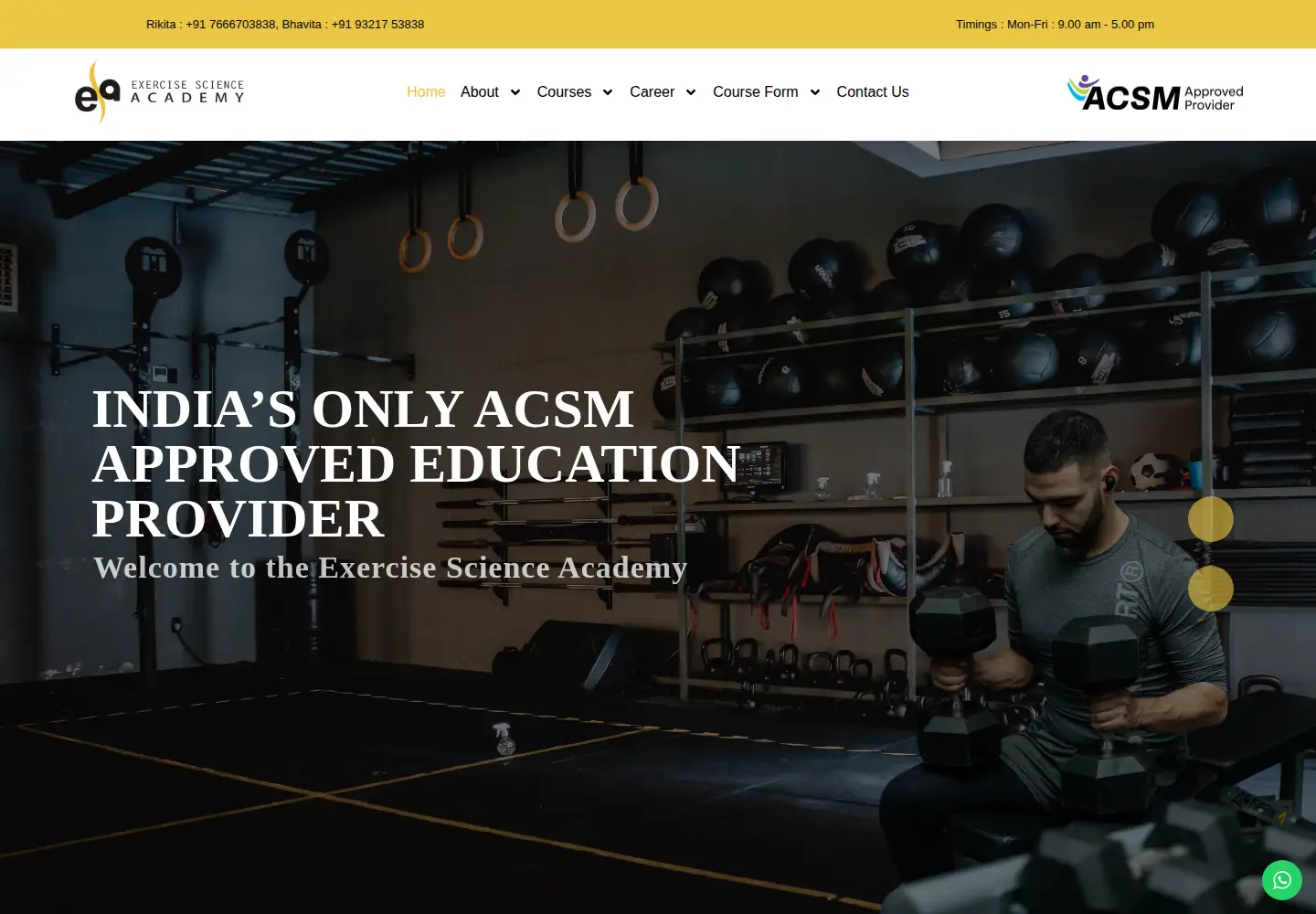Captured homepage of exercisescienceacademy.com in the current scan