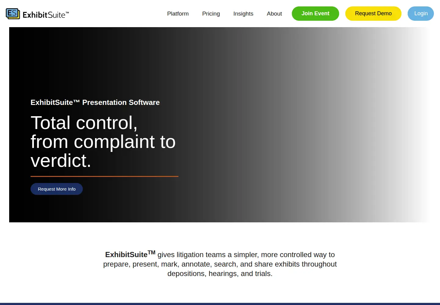 Screenshot of exhibitsuite.com