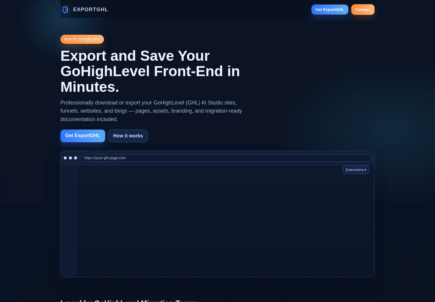 Screenshot of exportghl.com