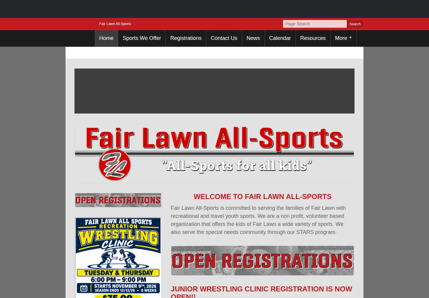 Captured homepage of fairlawnallsports.com in the current scan