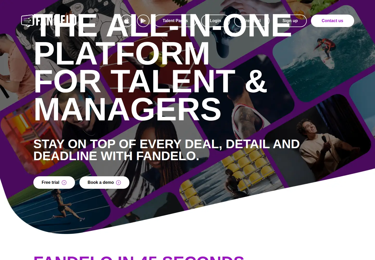 Captured homepage of fandelo.com in the current scan