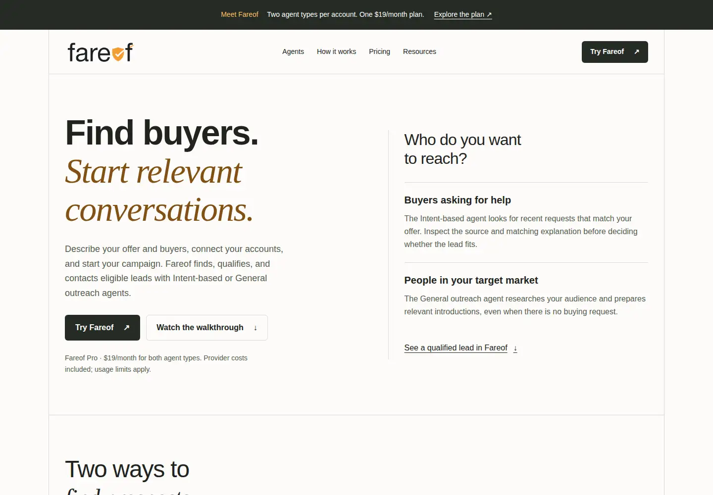 Screenshot of fareof.com