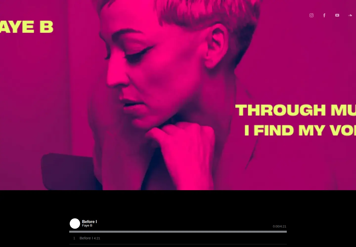 Captured homepage of fayebmusic.com in the current scan