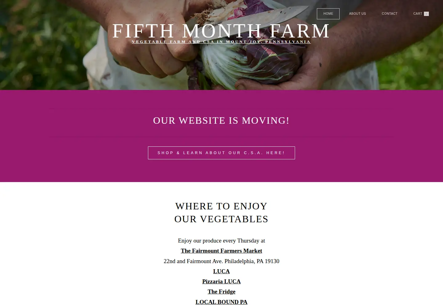 Screenshot of fifthmonthfarm.com