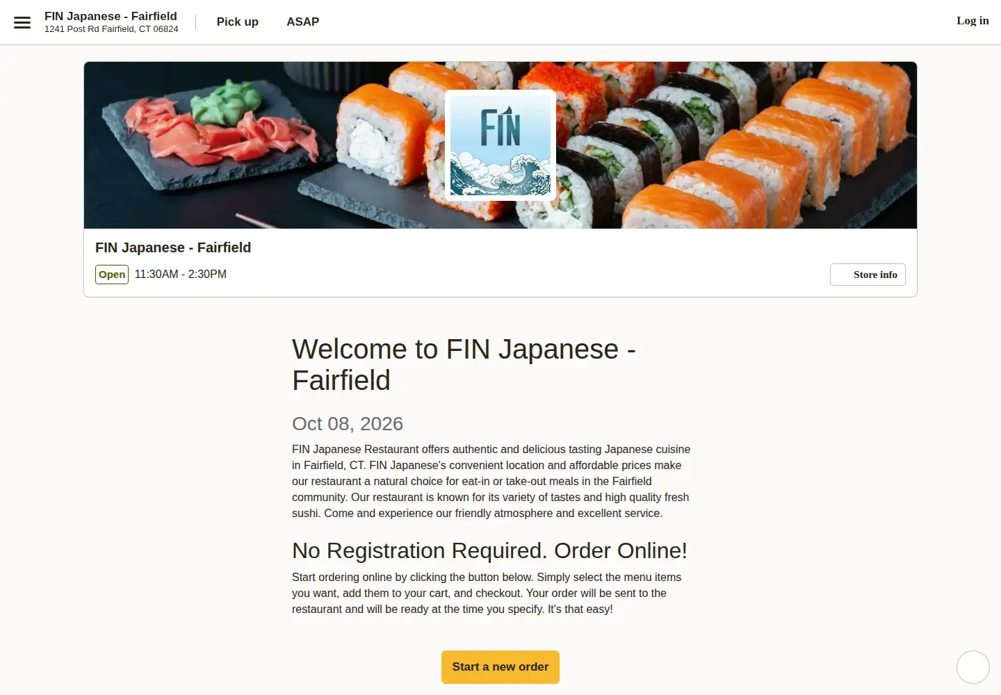 Captured homepage of finfairfield.com in the current scan