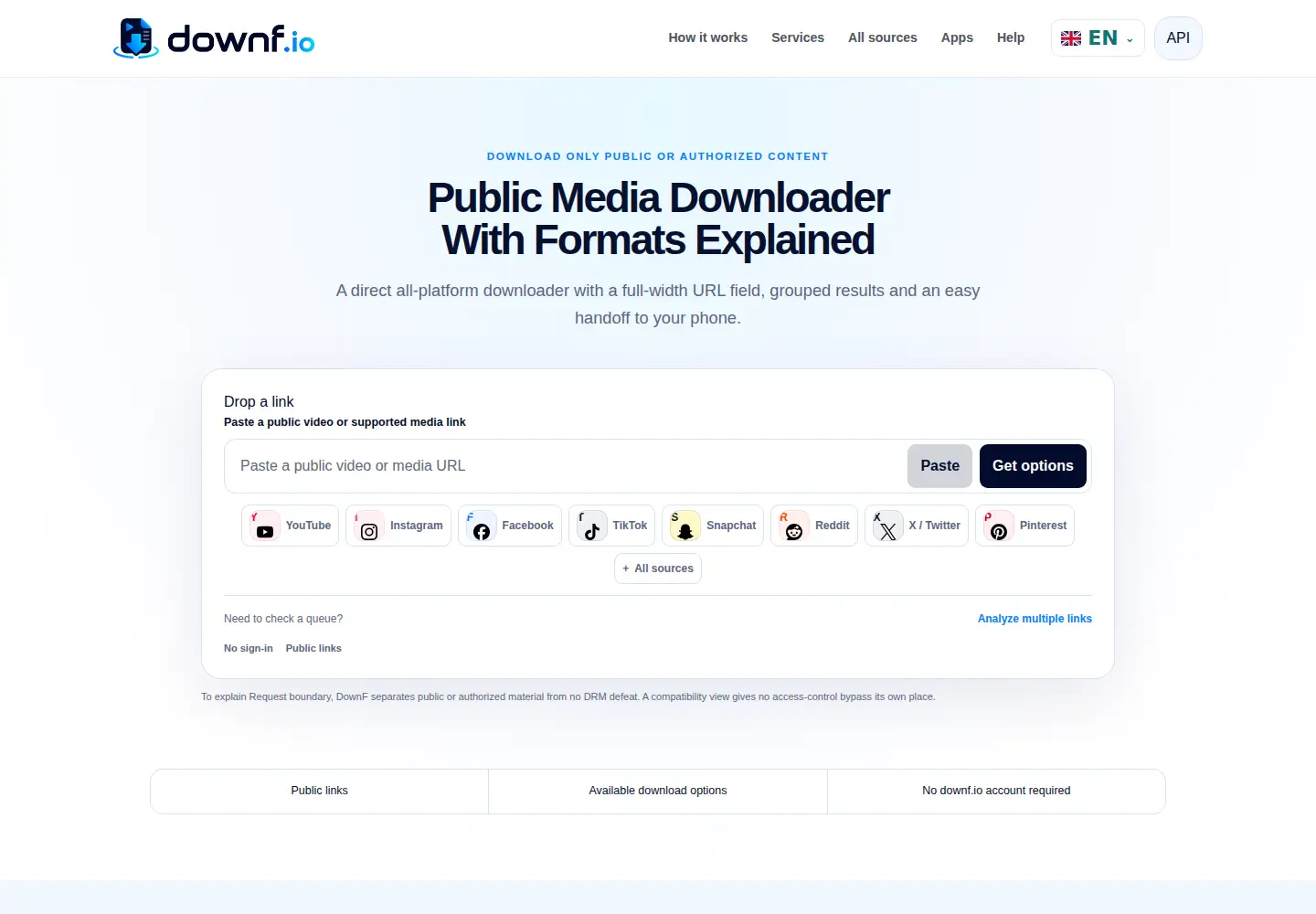 Screenshot of downf.io
