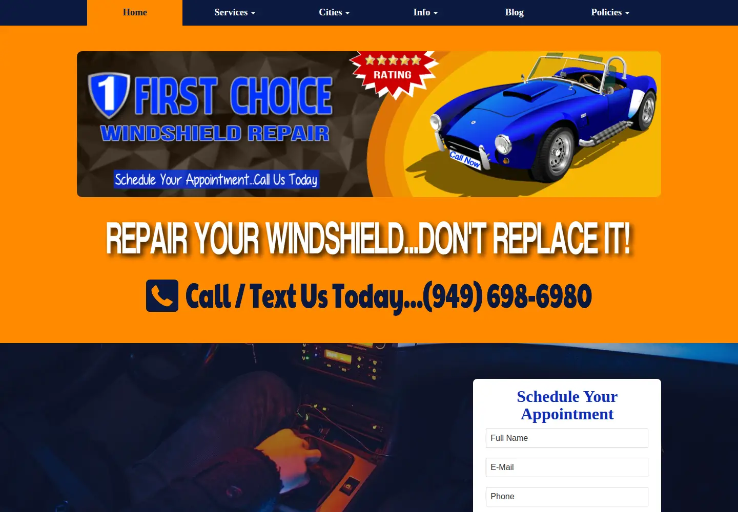 Screenshot of firstchoicewindshieldrepair.com