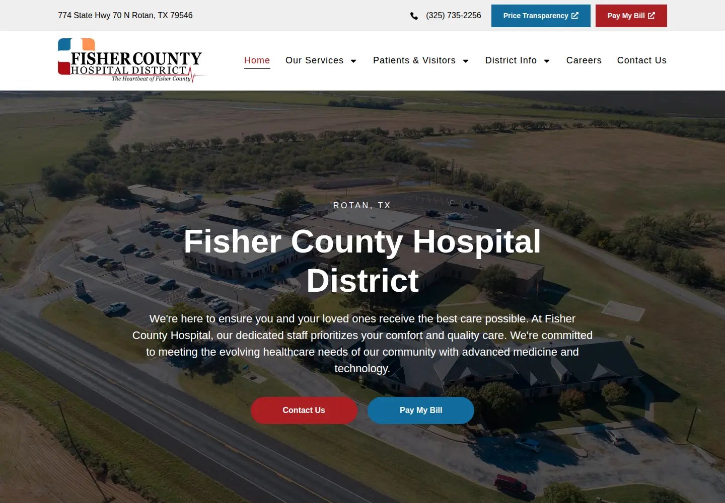 Screenshot of fishercountyhospital.com