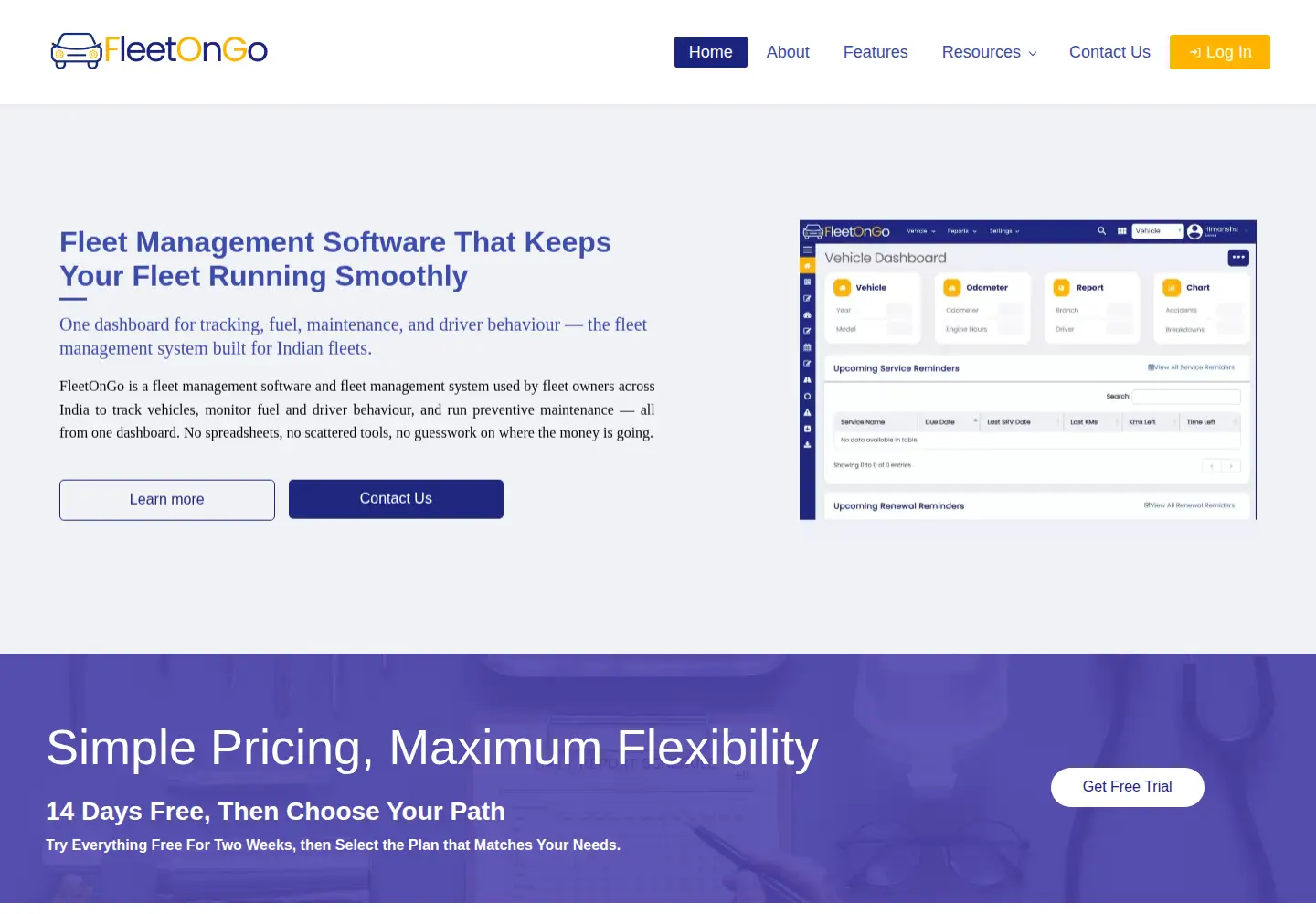 Screenshot of fleetongo.com