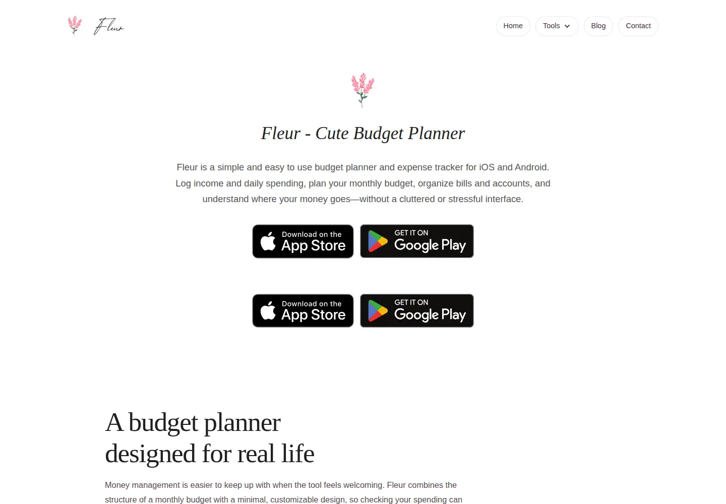Screenshot of fleurbudget.com