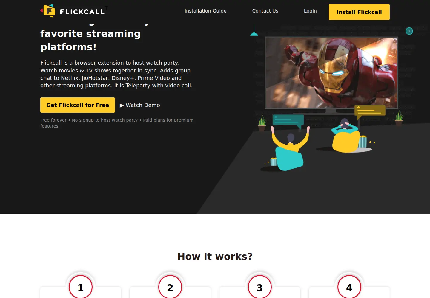 Screenshot of flickcall.com