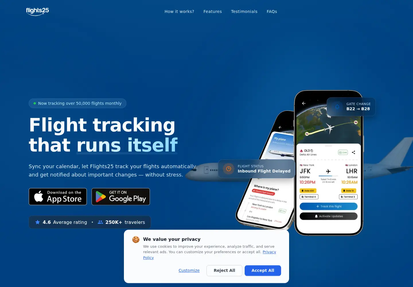 Screenshot of flights25.com