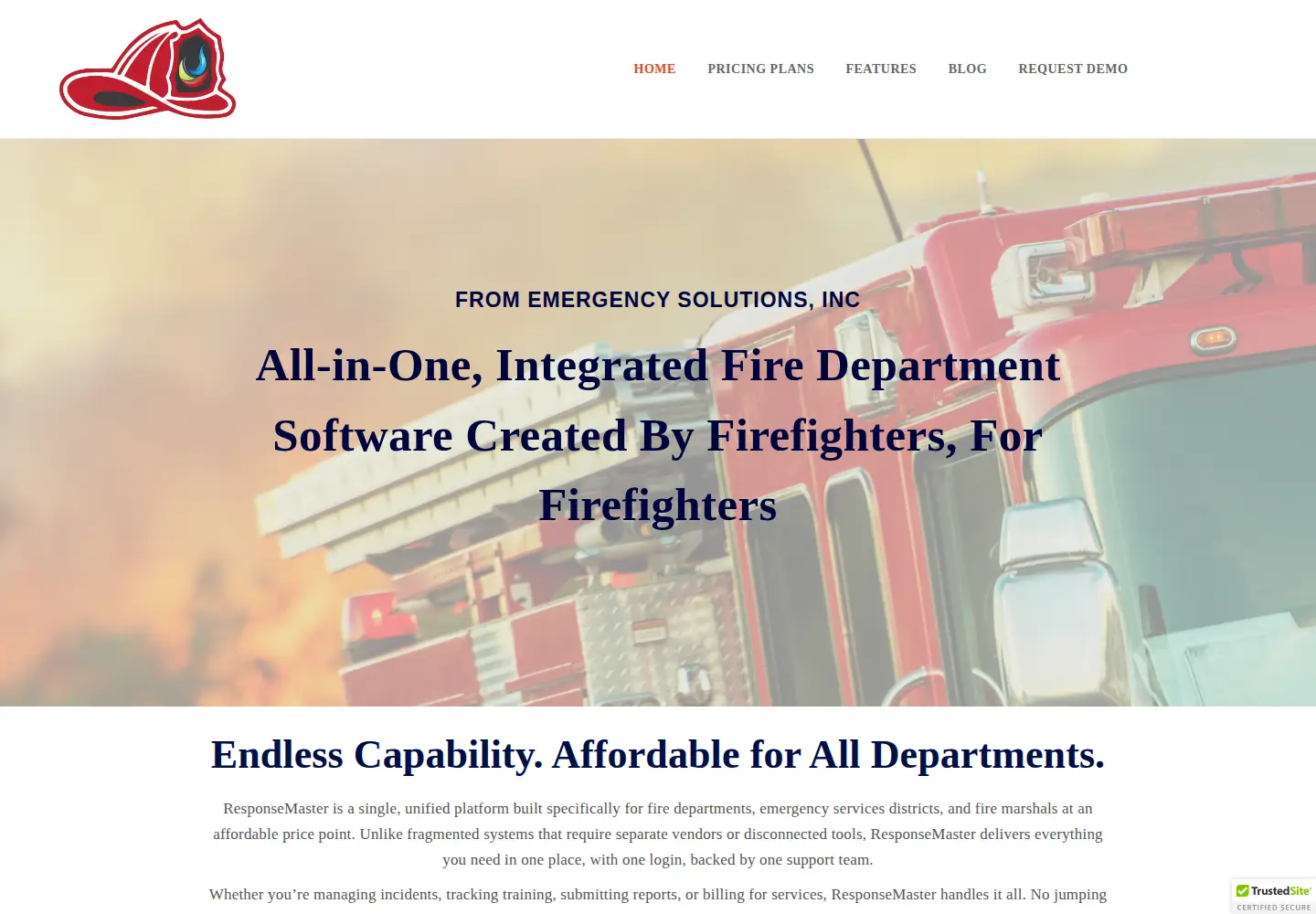 Screenshot of forfiredepartments.com