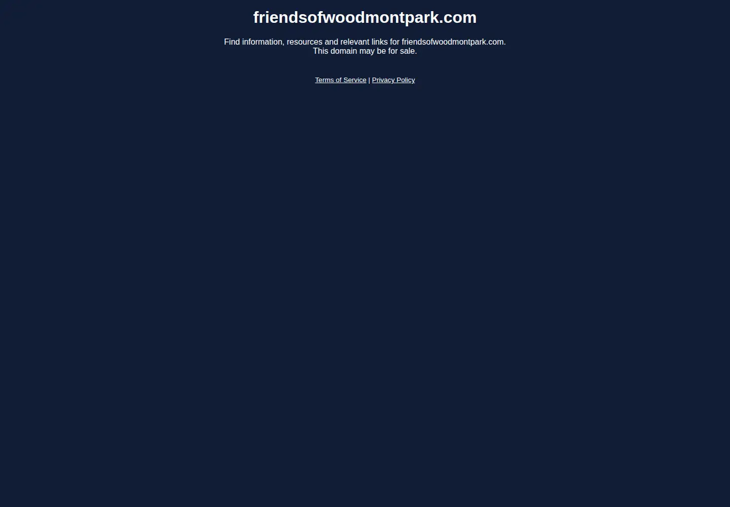 Captured homepage of friendsofwoodmontpark.com in the current scan