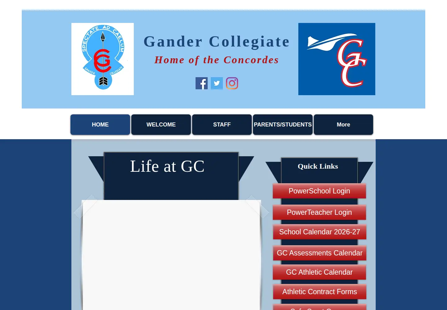 Screenshot of gandercollegiate.com