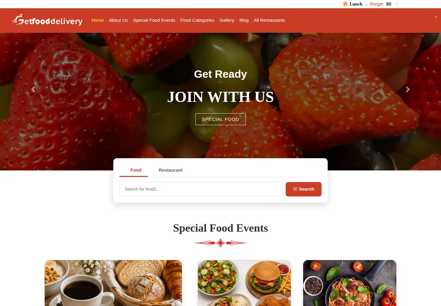 Screenshot of getfooddelivery.com