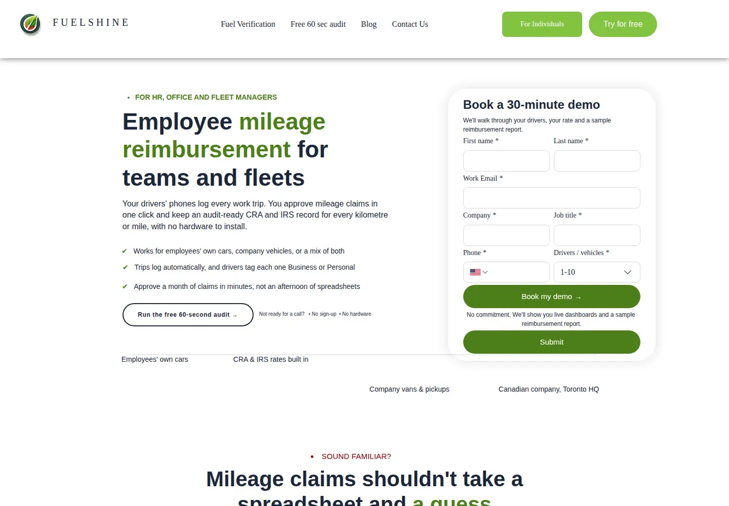 Screenshot of getfuelshine.com