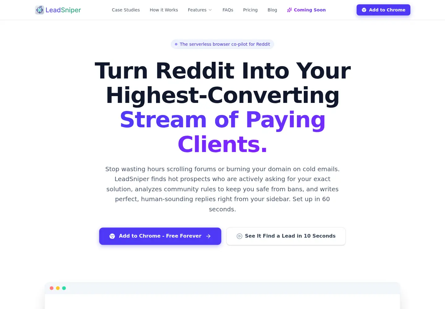 Screenshot of getleadsniper.com
