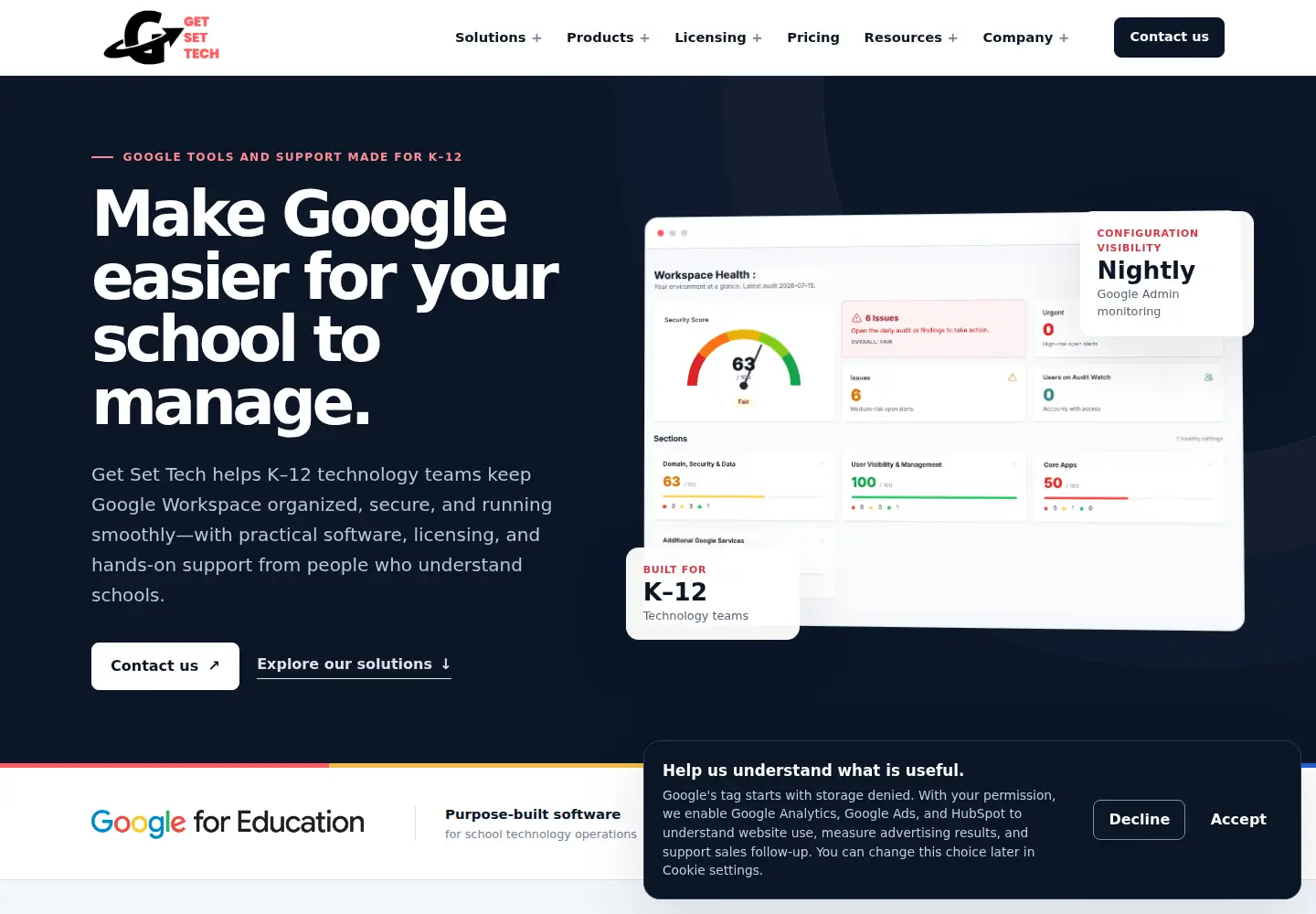 Screenshot of getsettech.com
