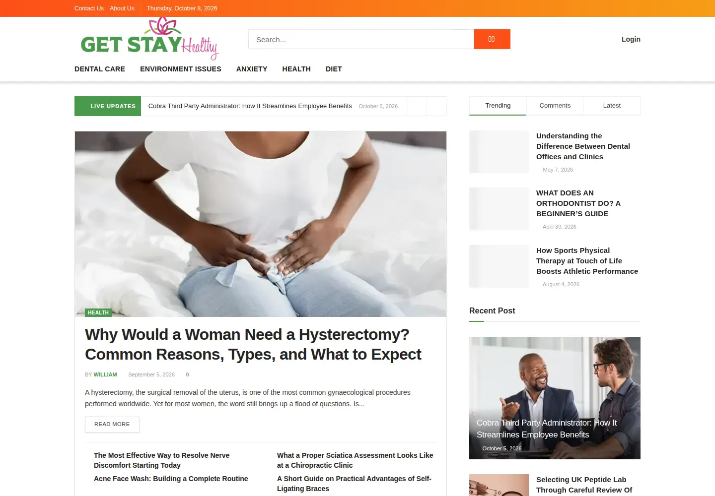 Screenshot of getstayhealthy.com