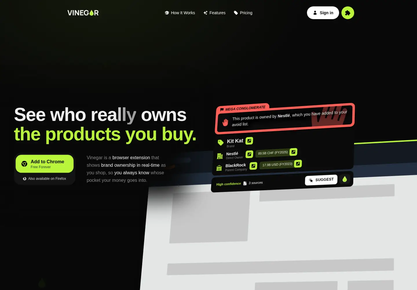 Screenshot of getvinegar.com