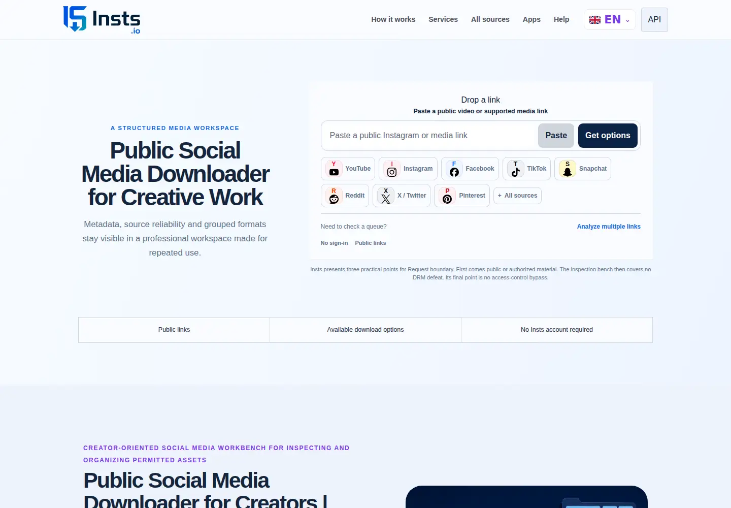 Screenshot of insts.io