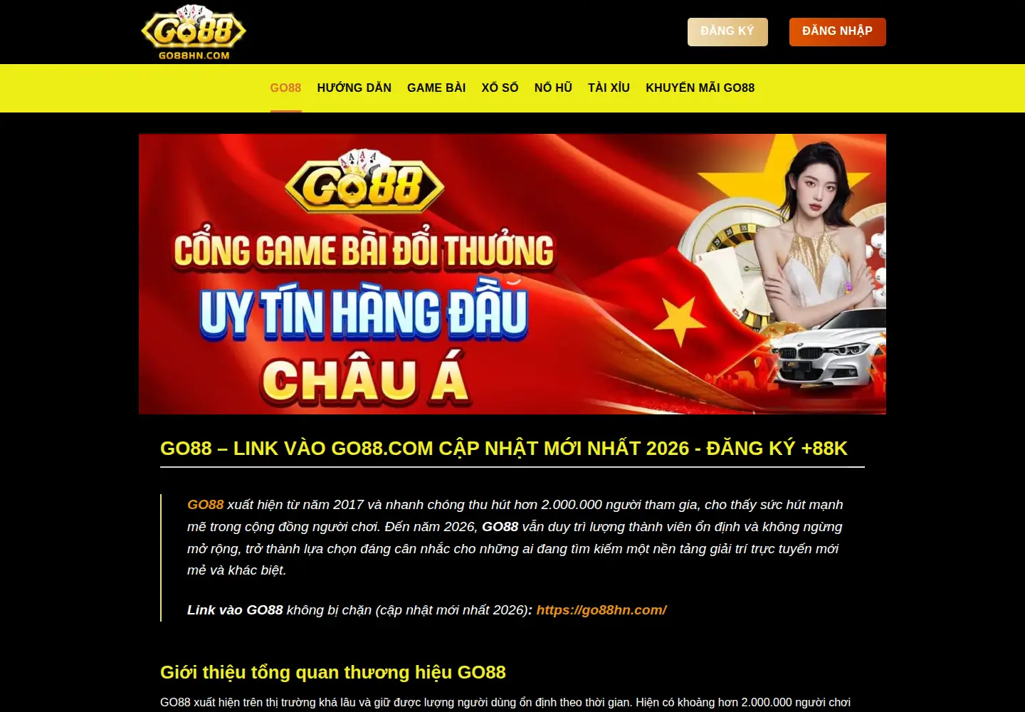 Screenshot of go88hn.com