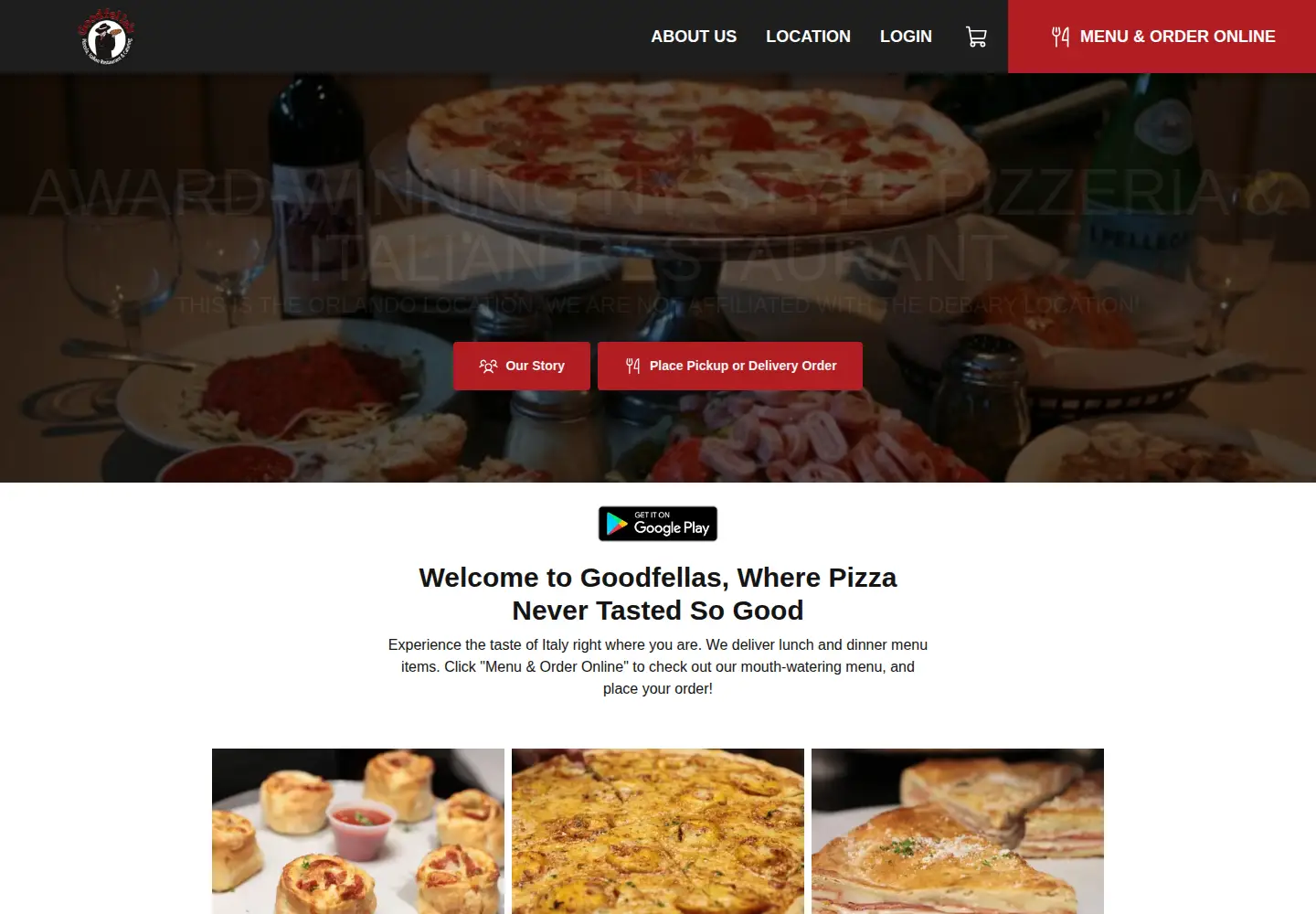 Screenshot of goodfellasorlando.com