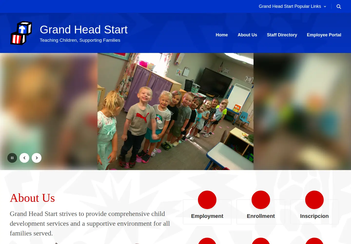 Captured homepage of grandheadstart.com in the current scan