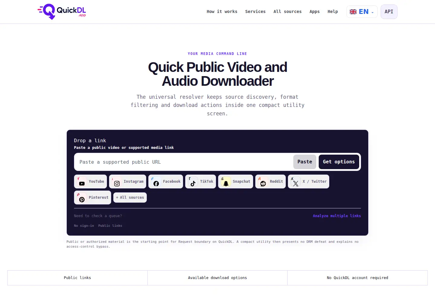Screenshot of quickdl.app