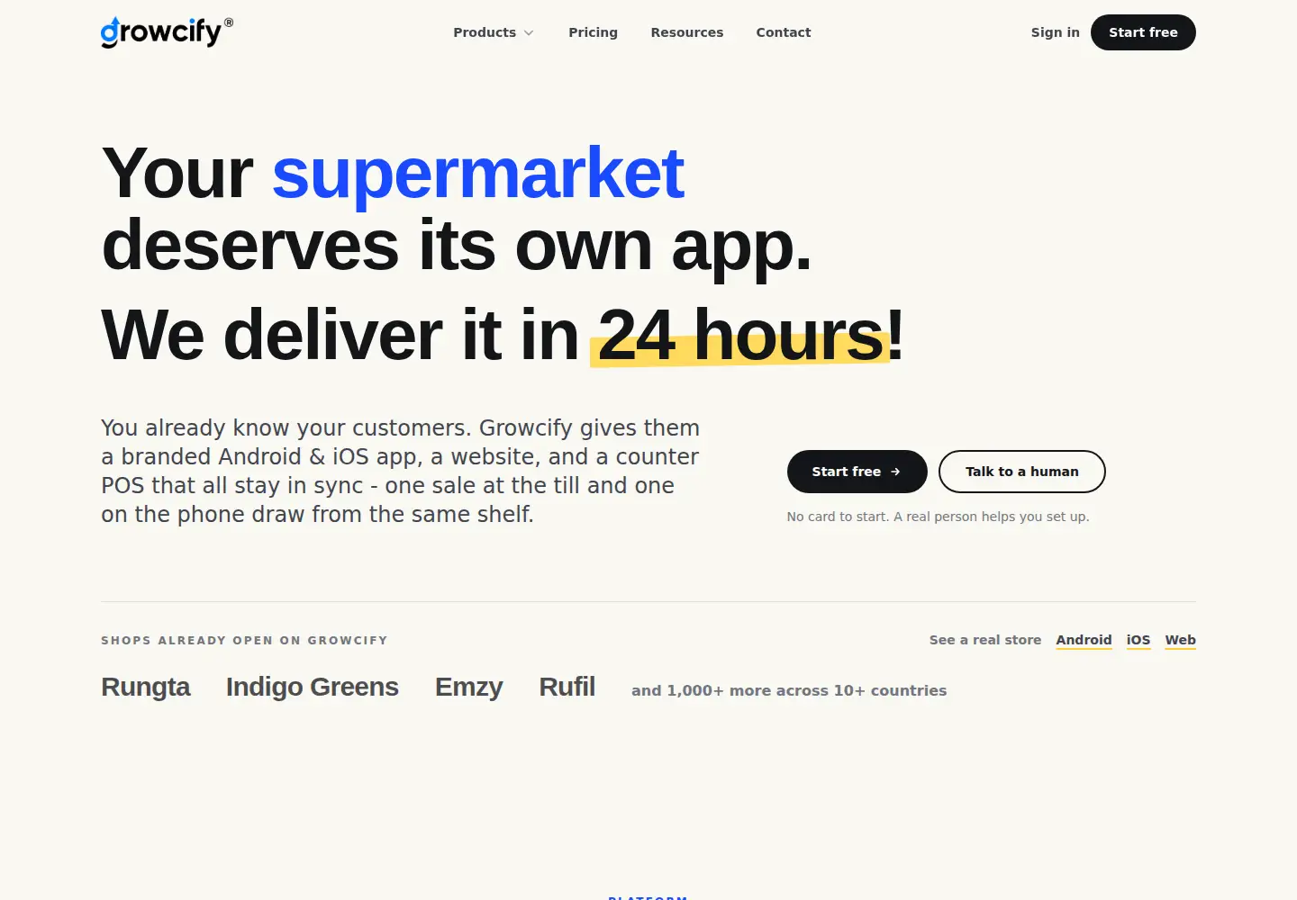 Captured homepage of growcify.com in the current scan
