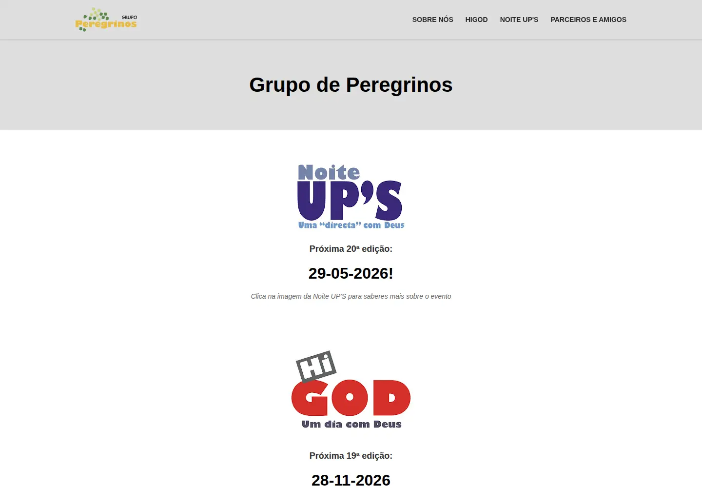 Captured homepage of grupoperegrinos.com in the current scan