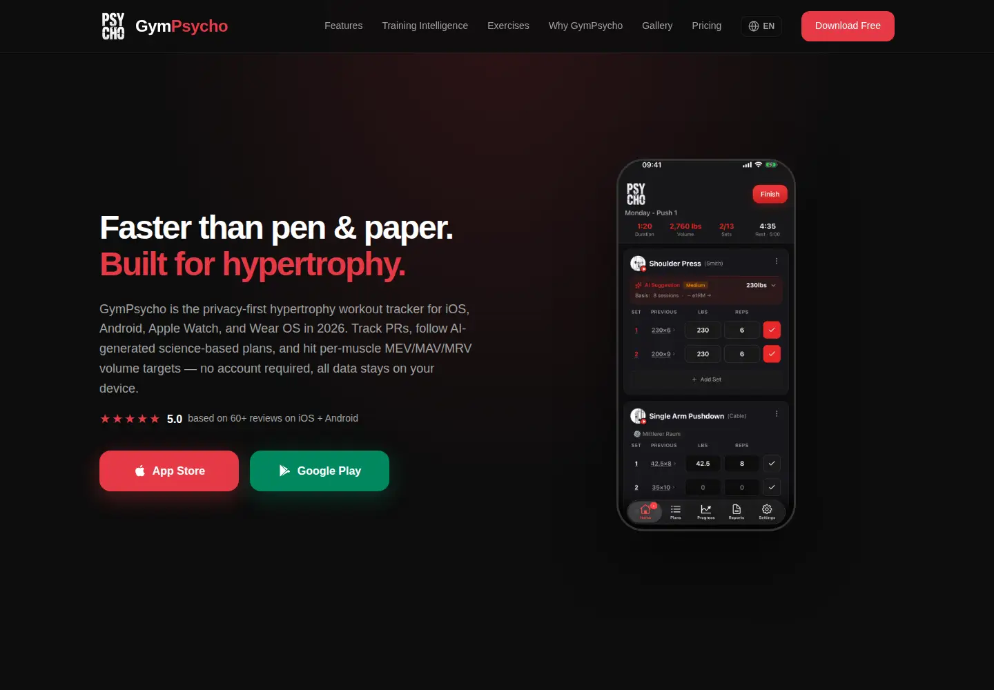 Screenshot of gympsycho.com
